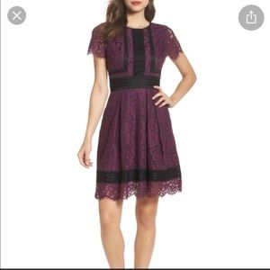 Eliza J Purple Lace Midi Dress